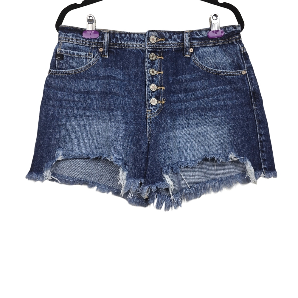KanCan Womens Blue Wendy Cut Off Denim Jean Shorts Size 28